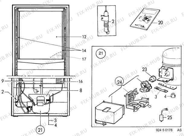 Взрыв-схема холодильника Electrolux ER3401B - Схема узла C10 Cold, users manual